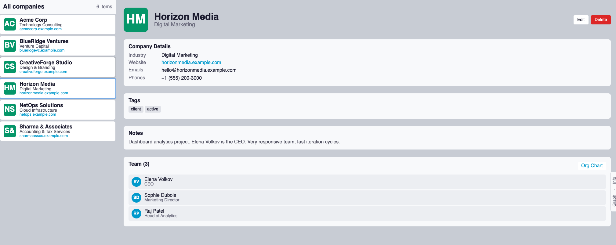 Contacts & CRM — Company Database