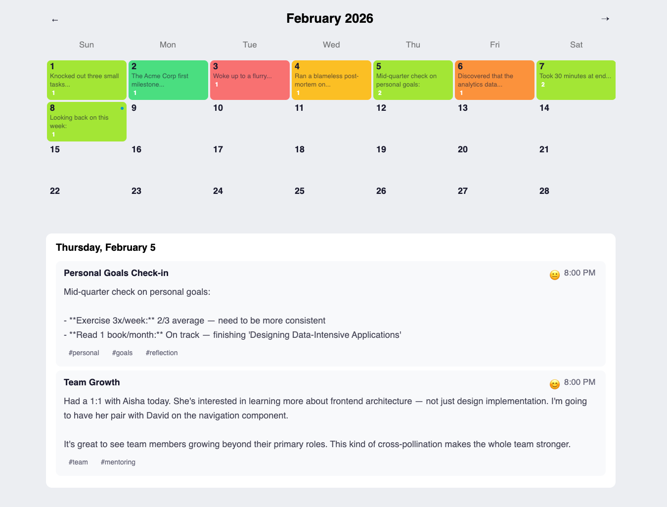 Journal — Three View Types