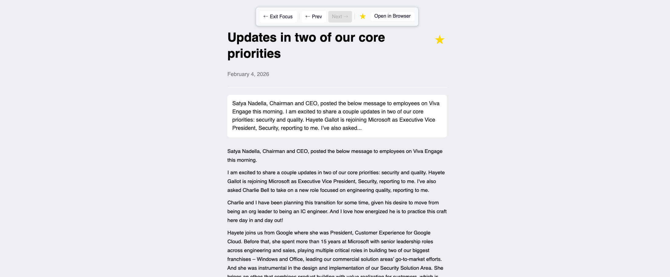 RSS Reader — Reading Experience