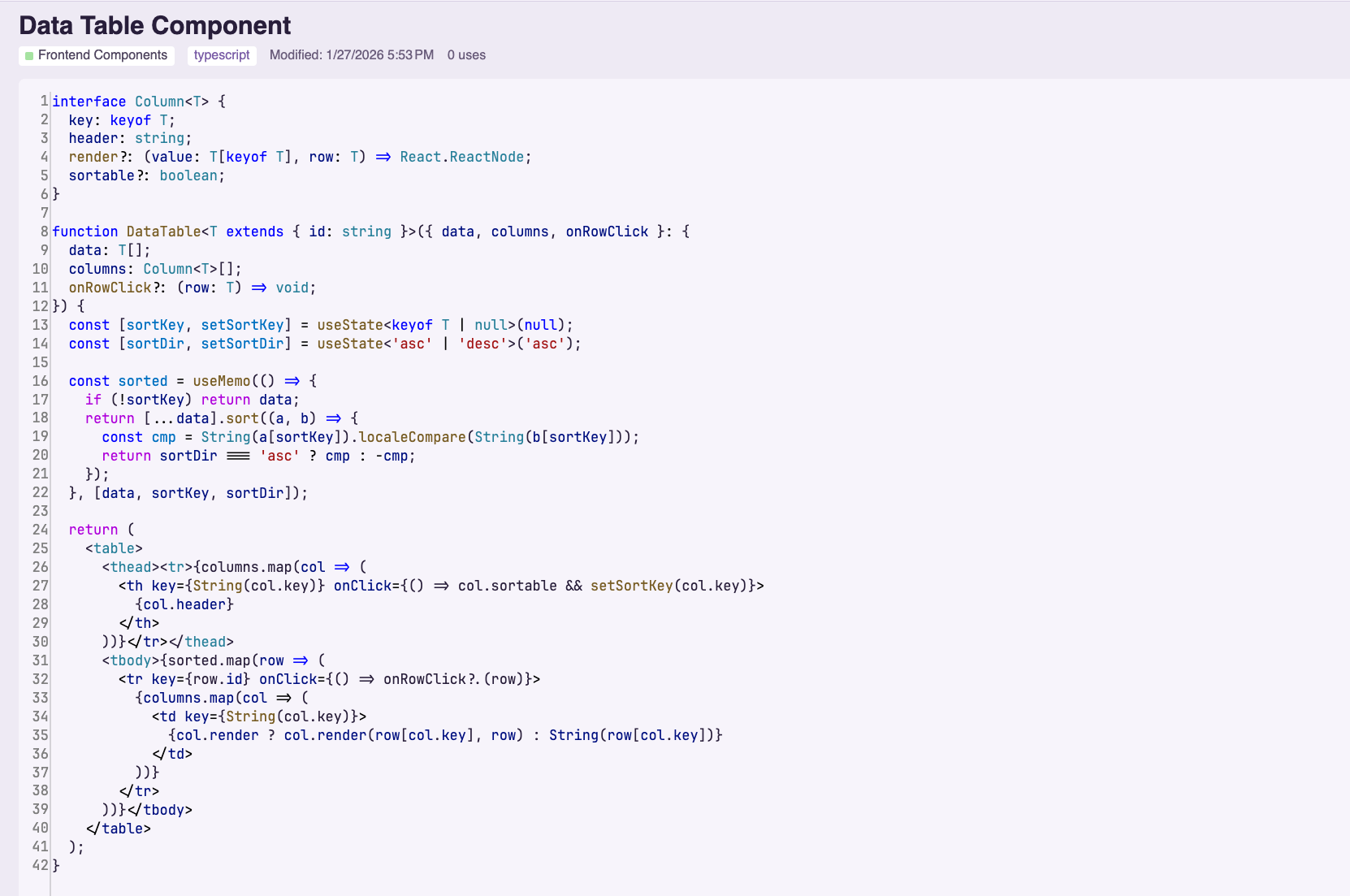 Code Snippets — Syntax-Highlighted Editor