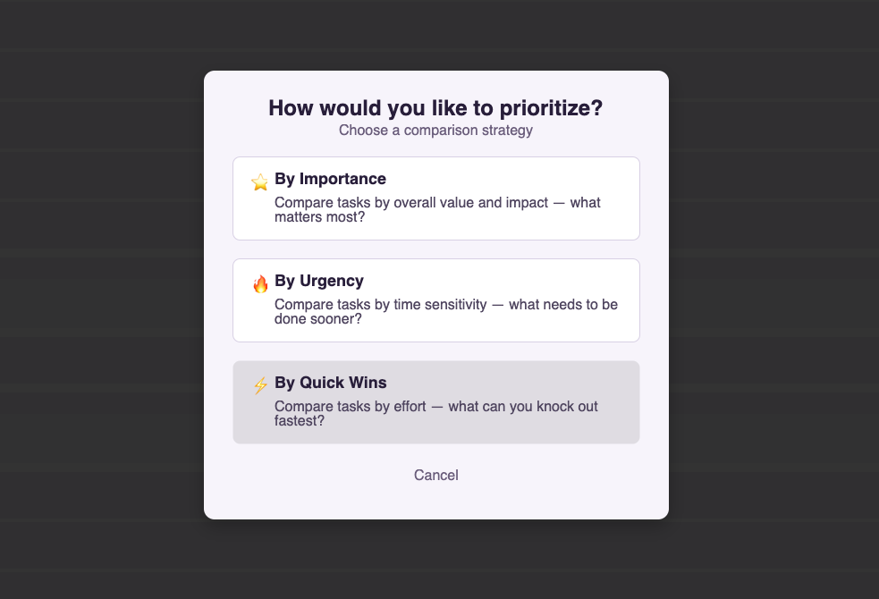 Tasks — Prioritization Engine
